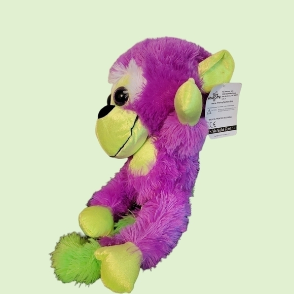 𝅺TOY Factory Plush Monkey Stuffed Purple Neon Green Sparkle Eyes 19” Fuzzy T29 - Picture 3 of 7